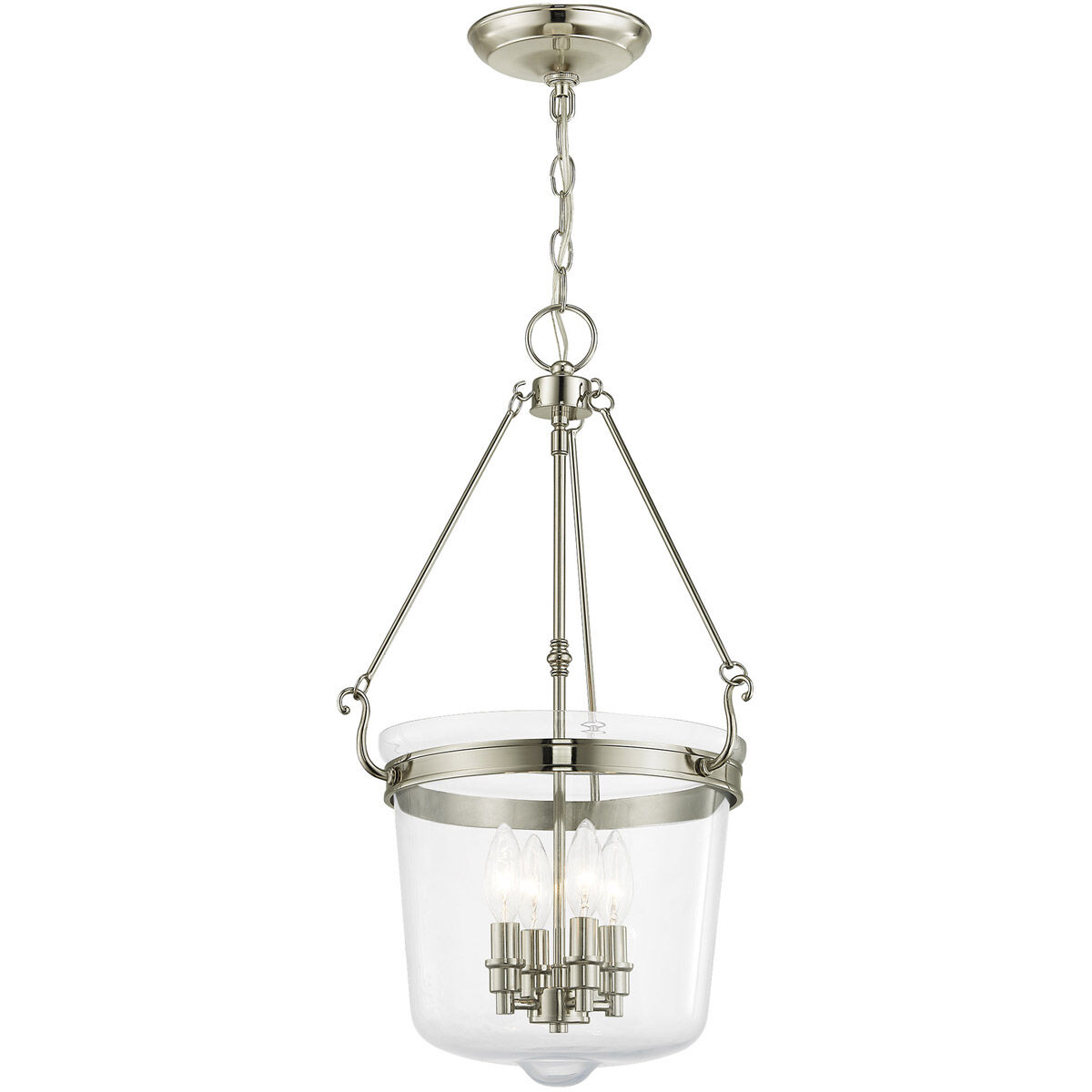 Rockford 4 Light 14.25 inch Polished Nickel Pendant Ceiling Light