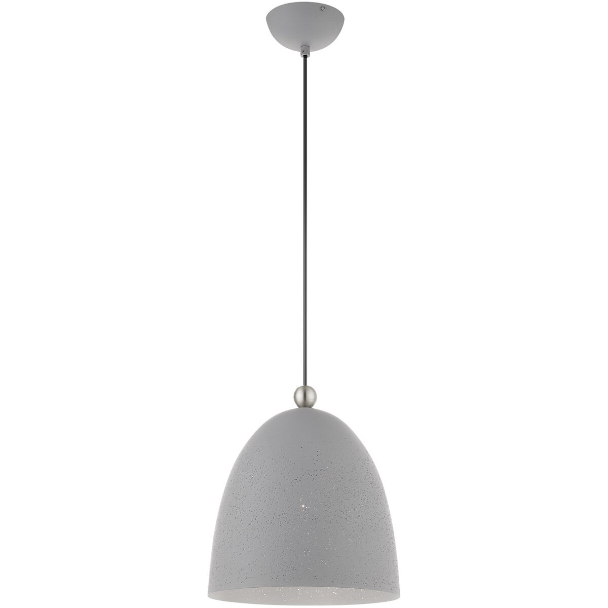 Arlington 1 Light 12 inch Nordic Gray with Brushed Nickel Accents Pendant Ceiling Light
