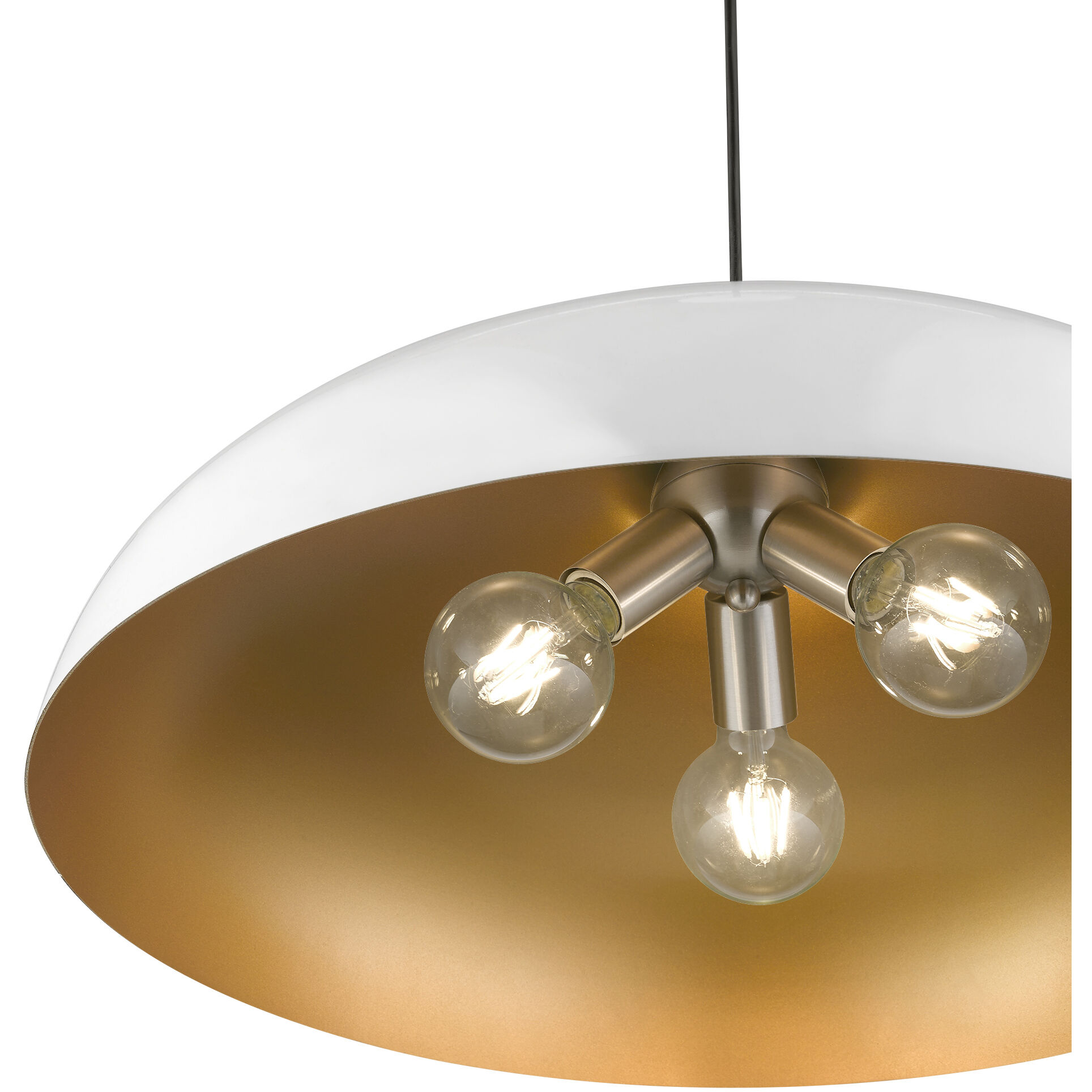 Amador 3 Light 24 inch Shiny White with Polished Chrome Accents Pendant Ceiling Light, Large