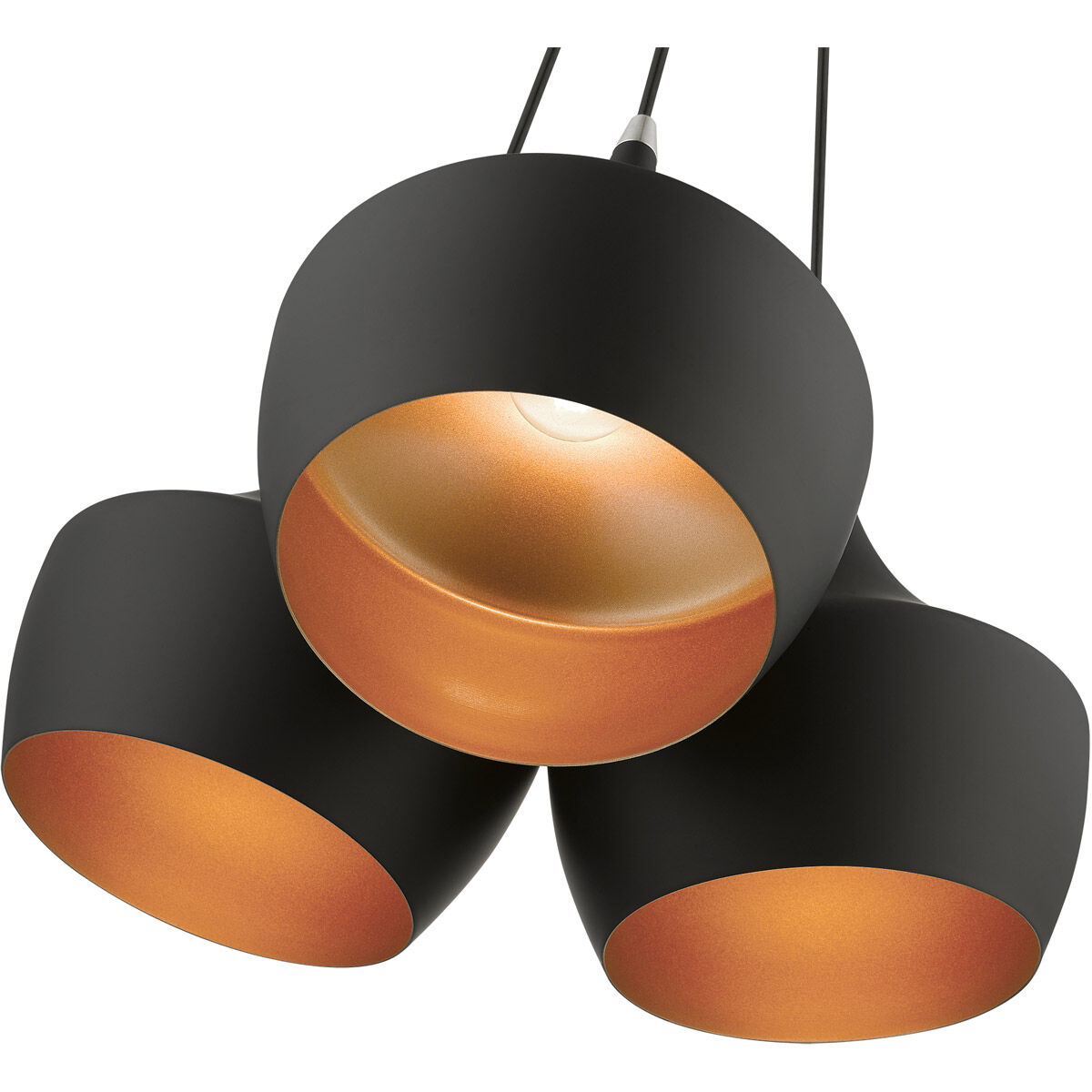 Waldorf 3 Light 21 inch Black Cluster Pendant Ceiling Light