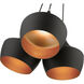 Waldorf 3 Light 21 inch Black Cluster Pendant Ceiling Light