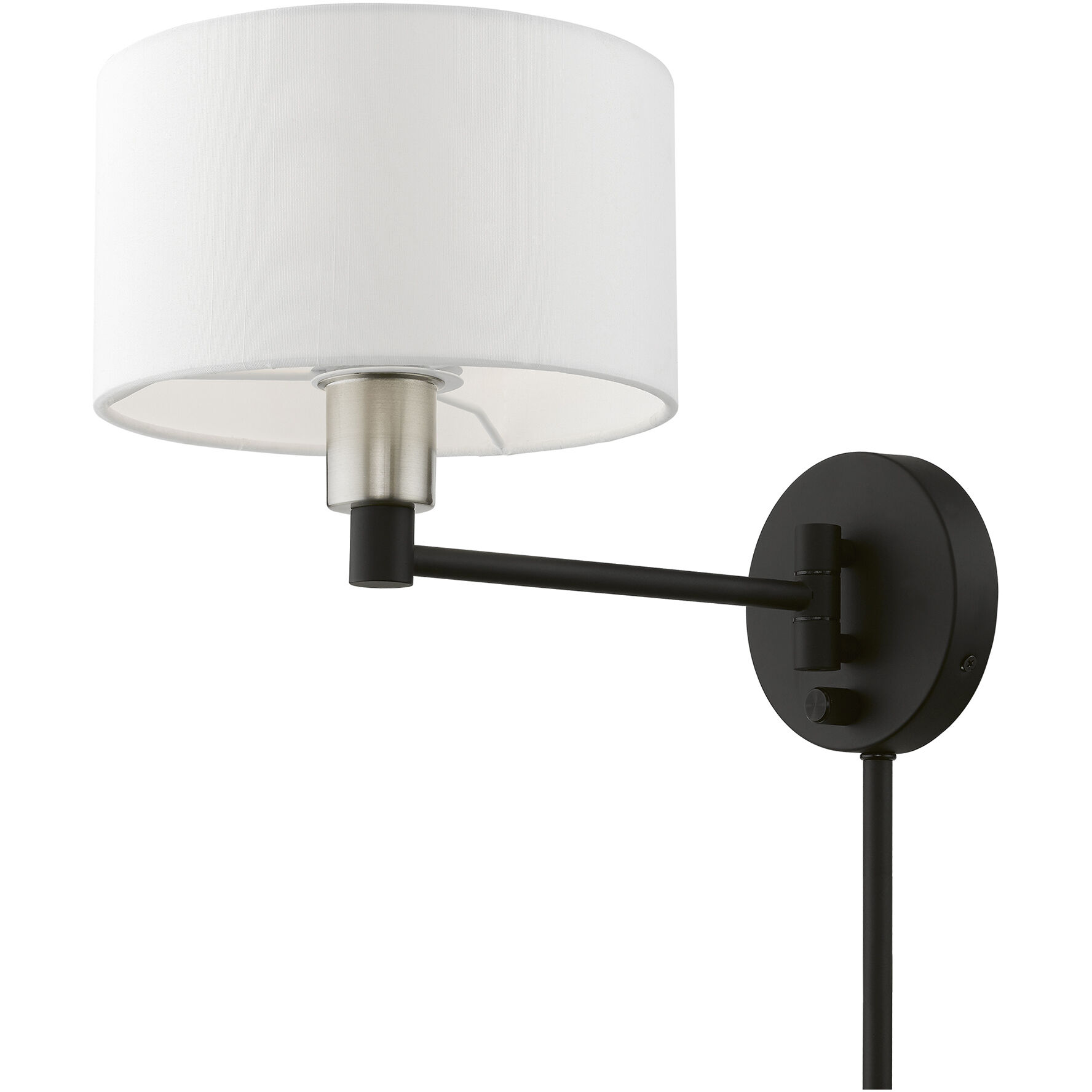 Allison 15 inch 60.00 watt Black with Brushed Nickel Accent Swing Arm Wall Lamp Wall Light