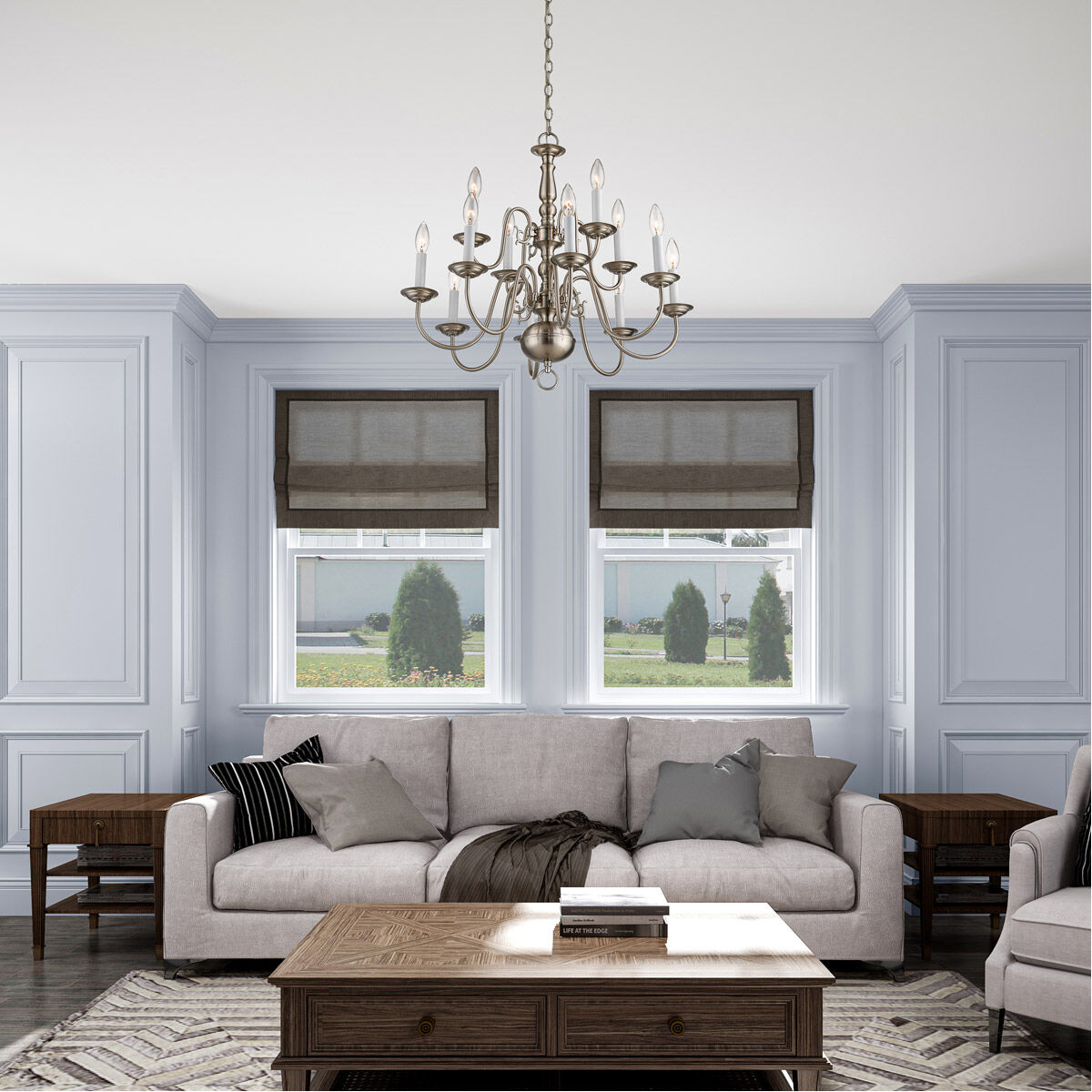 Williamsburgh 12 Light 26 inch Brushed Nickel Chandelier Ceiling Light