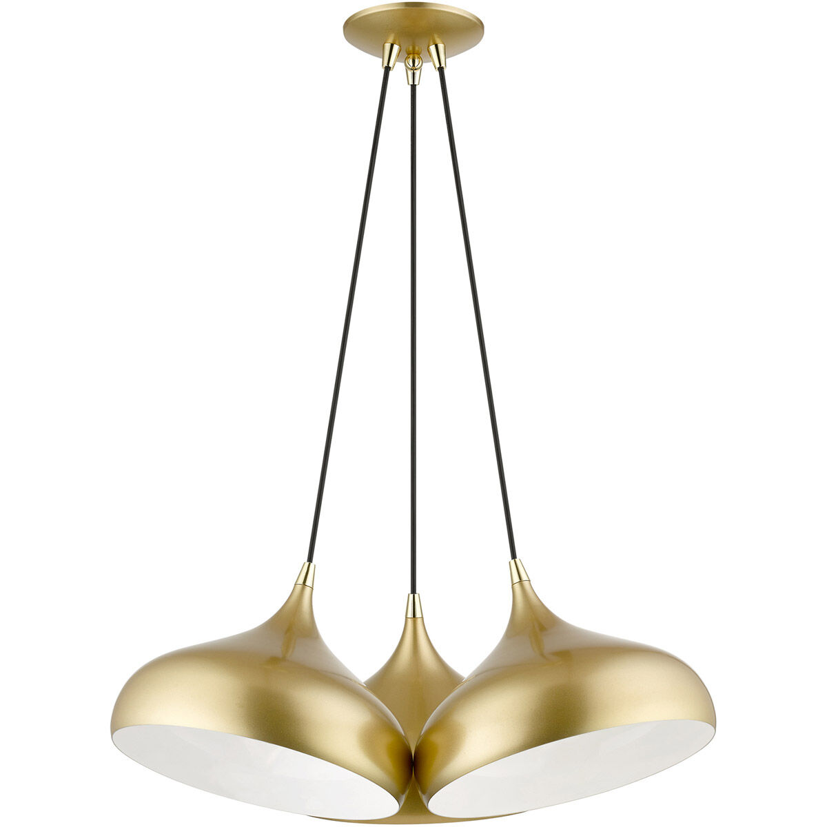 Amador 3 Light 25 inch Soft Gold with Polished Brass Accents Cluster Pendant Ceiling Light