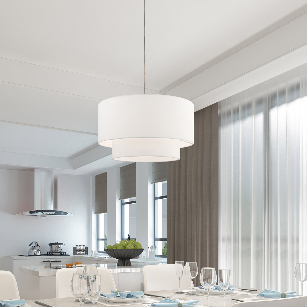 Clark 1 Light 20 inch Brushed Nickel Pendant Chandelier Ceiling Light