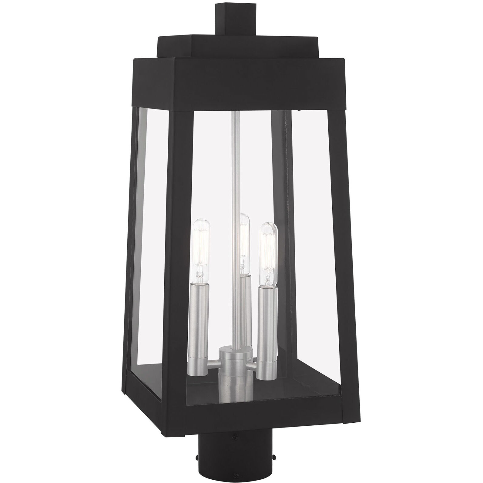 Oslo 3 Light 20 inch Black Outdoor Post Top Lantern