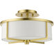 Wesley 2 Light 13 inch Satin Brass Semi Flush Ceiling Light