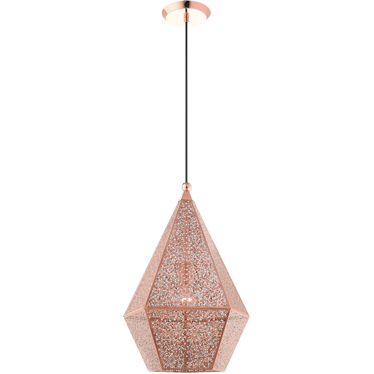 Aberdeen 1 Light 15 inch Rose Gold Pendant Ceiling Light