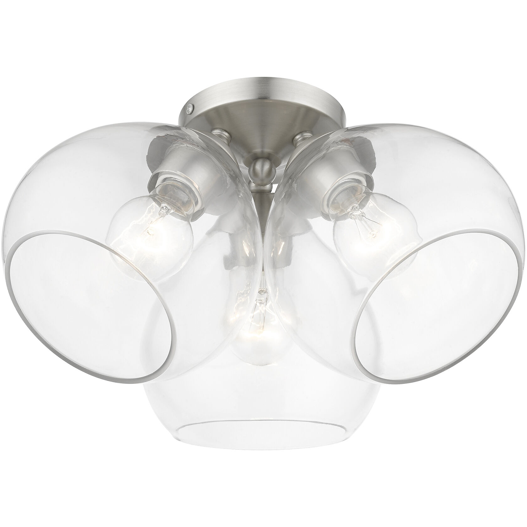 Catania 3 Light 16 inch Brushed Nickel Semi-Flush Ceiling Light