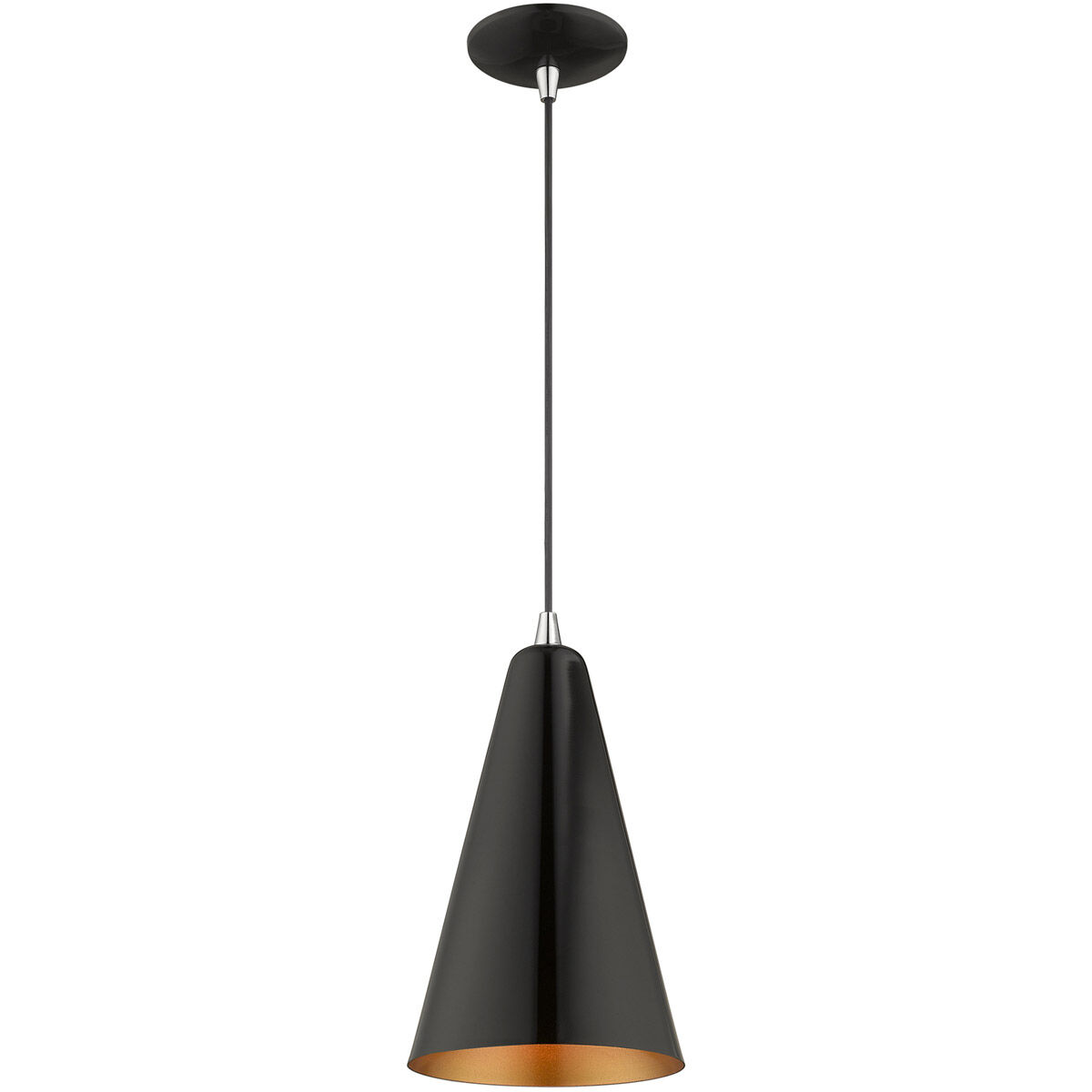 Allison 1 Light 7 inch Shiny Black Mini Pendant Ceiling Light