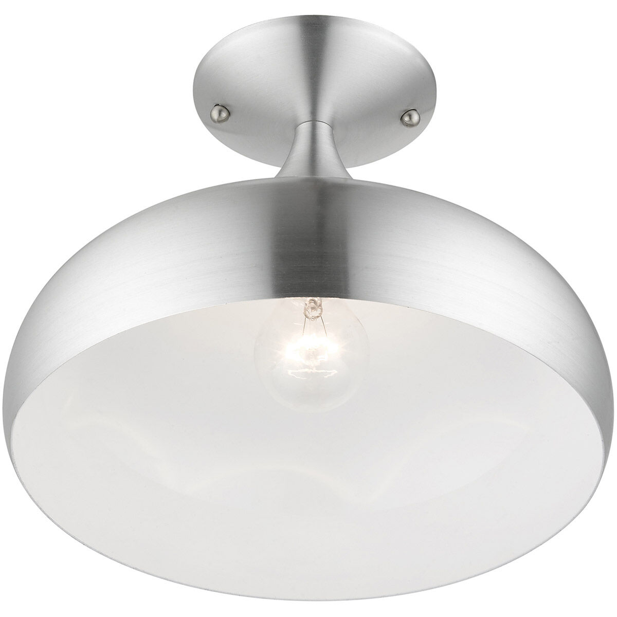 Amador 1 Light 12 inch Brushed Aluminum with Polished Chrome Accents Semi-Flush Mount Ceiling Light