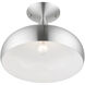 Amador 1 Light 12 inch Brushed Aluminum with Polished Chrome Accents Semi-Flush Mount Ceiling Light
