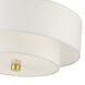 Meridian 2 Light 11 inch Satin Brass Semi Flush Ceiling Light