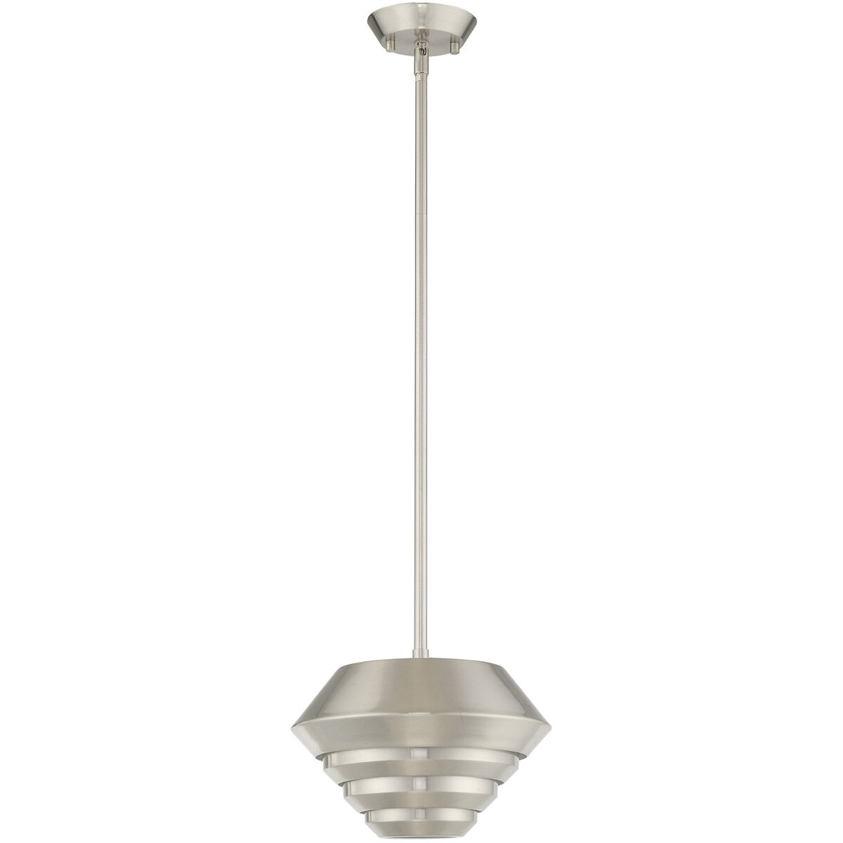 Amsterdam 1 Light 10 inch Brushed Nickel Mini Pendant Ceiling Light