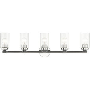 Whittier 5 Light 35 inch Polished Chrome Vanity Wall Sconce Wall Light, Large
