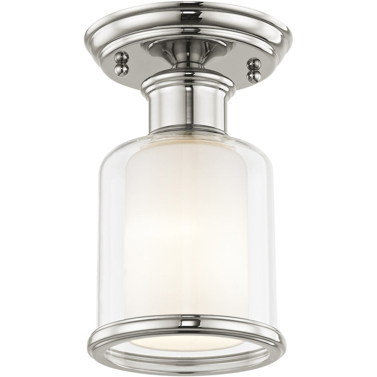 Middlebush 1 Light 6 inch Polished Nickel Semi-Flush Mount Ceiling Light