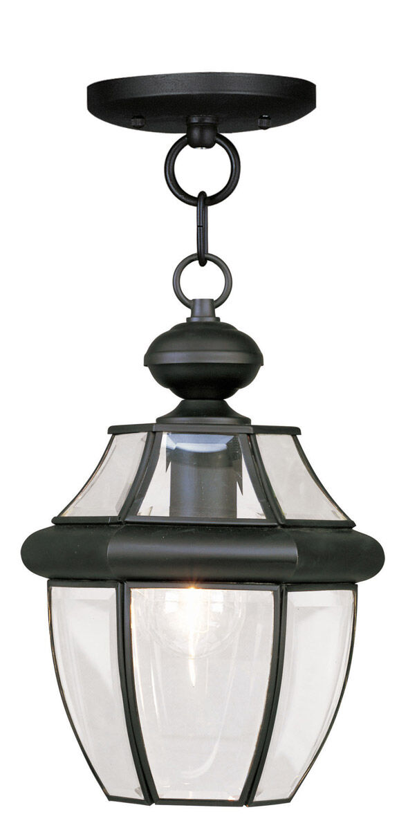 Monterey 1 Light 9 inch Black Outdoor Pendant Lantern 