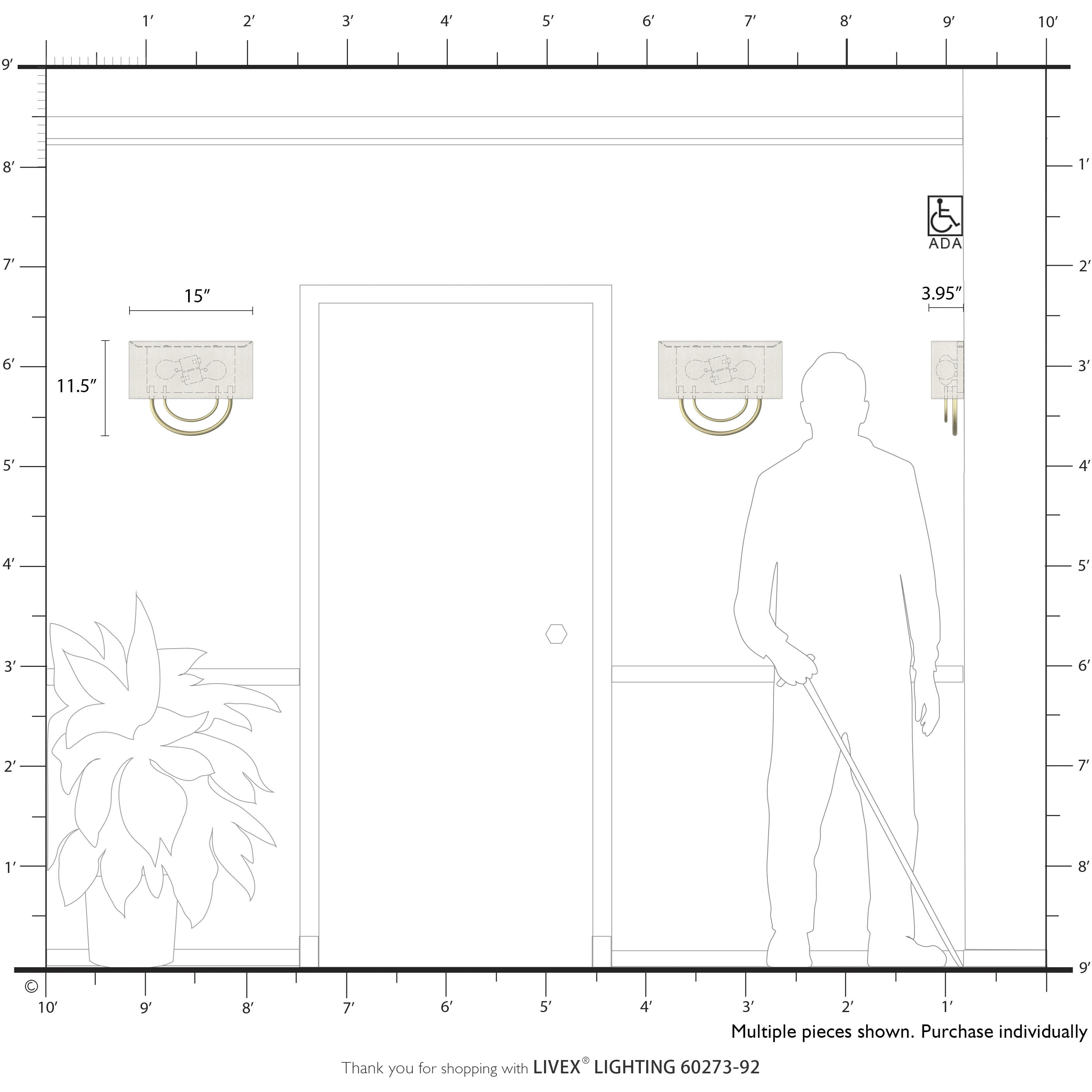 Stratton 2 Light 15 inch English Bronze ADA Wall Sconce Wall Light