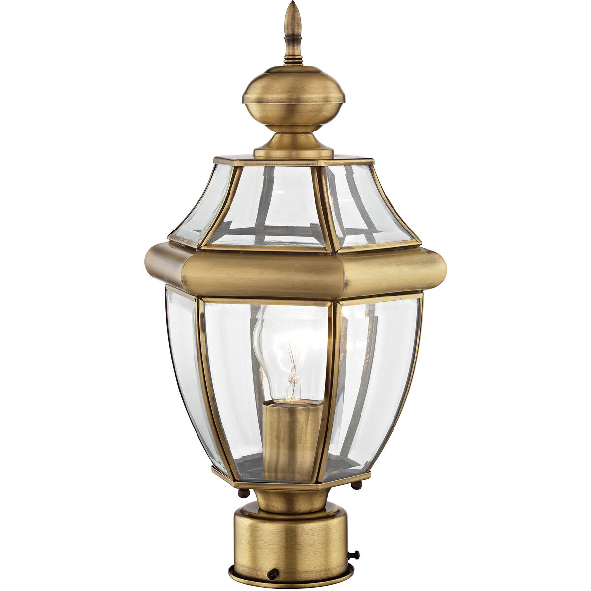 Monterey 1 Light 17 inch Antique Brass Outdoor Post Top Lantern