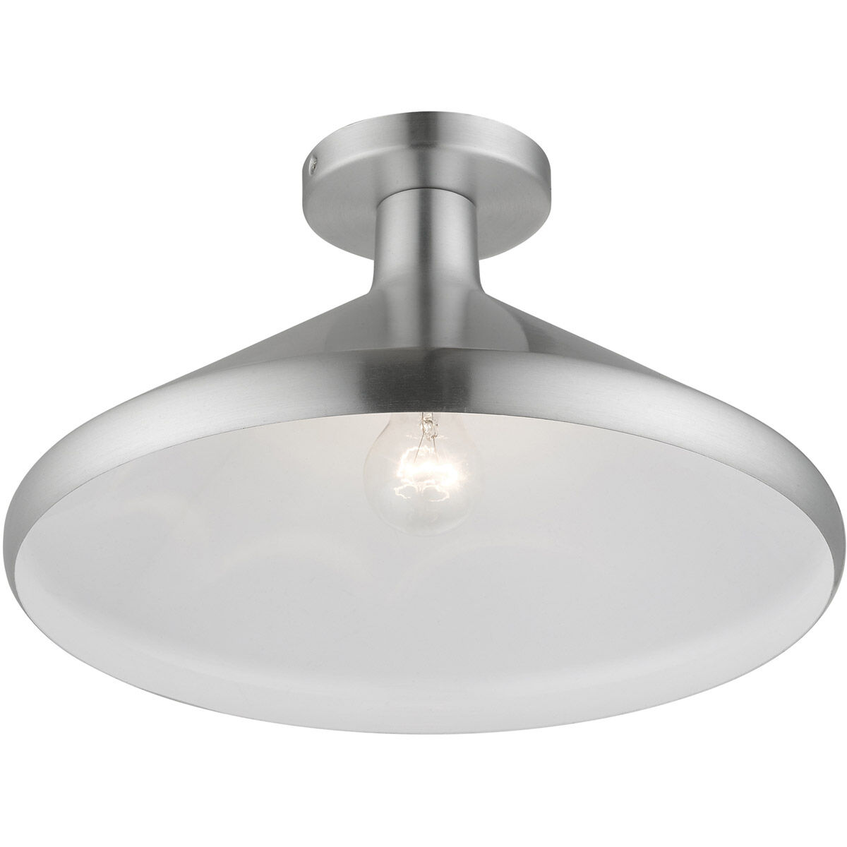 Geneva 1 Light 15 inch Brushed Aluminum Semi-Flush Mount Ceiling Light