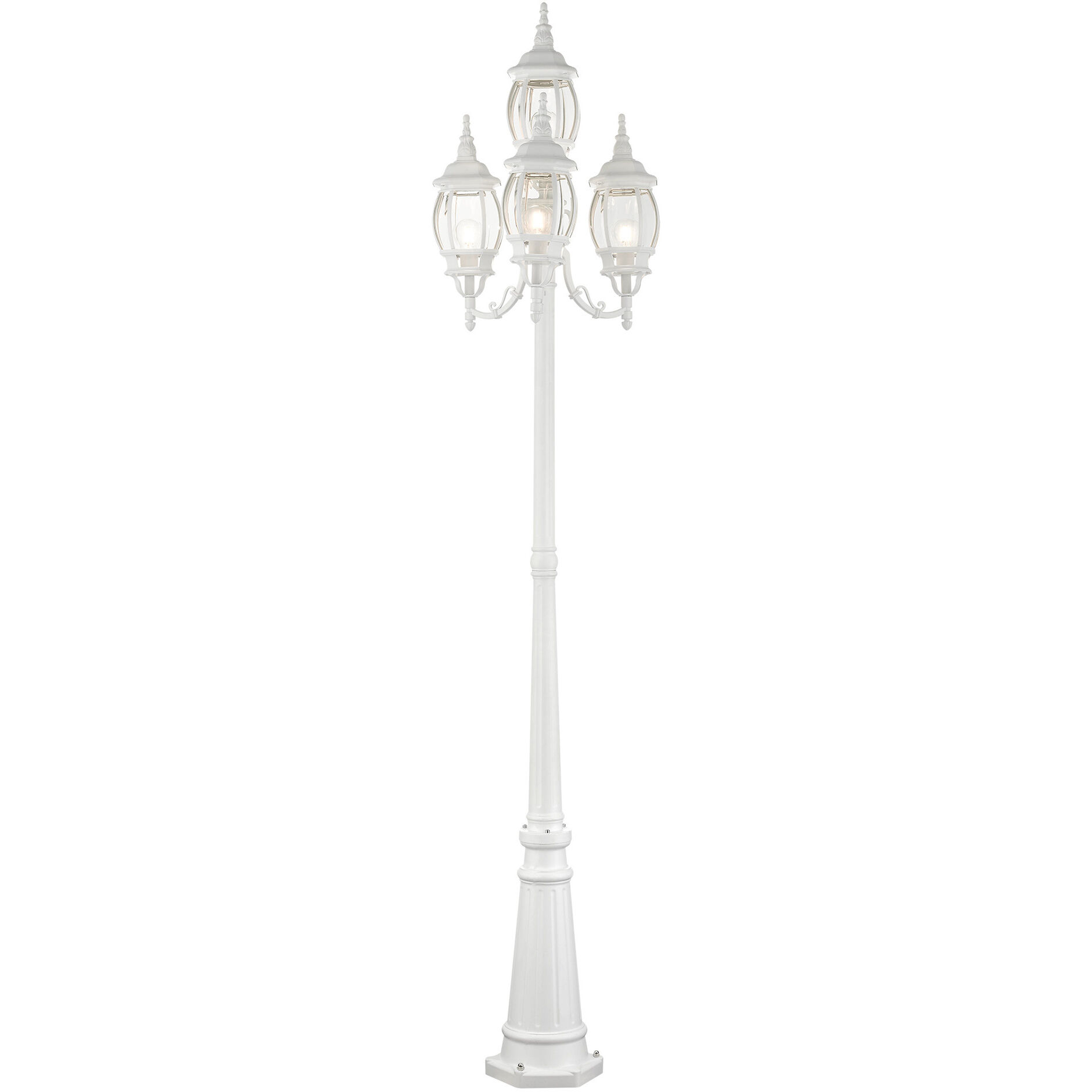 Frontenac 4 Light 93 inch Textured White Outdoor Post Light