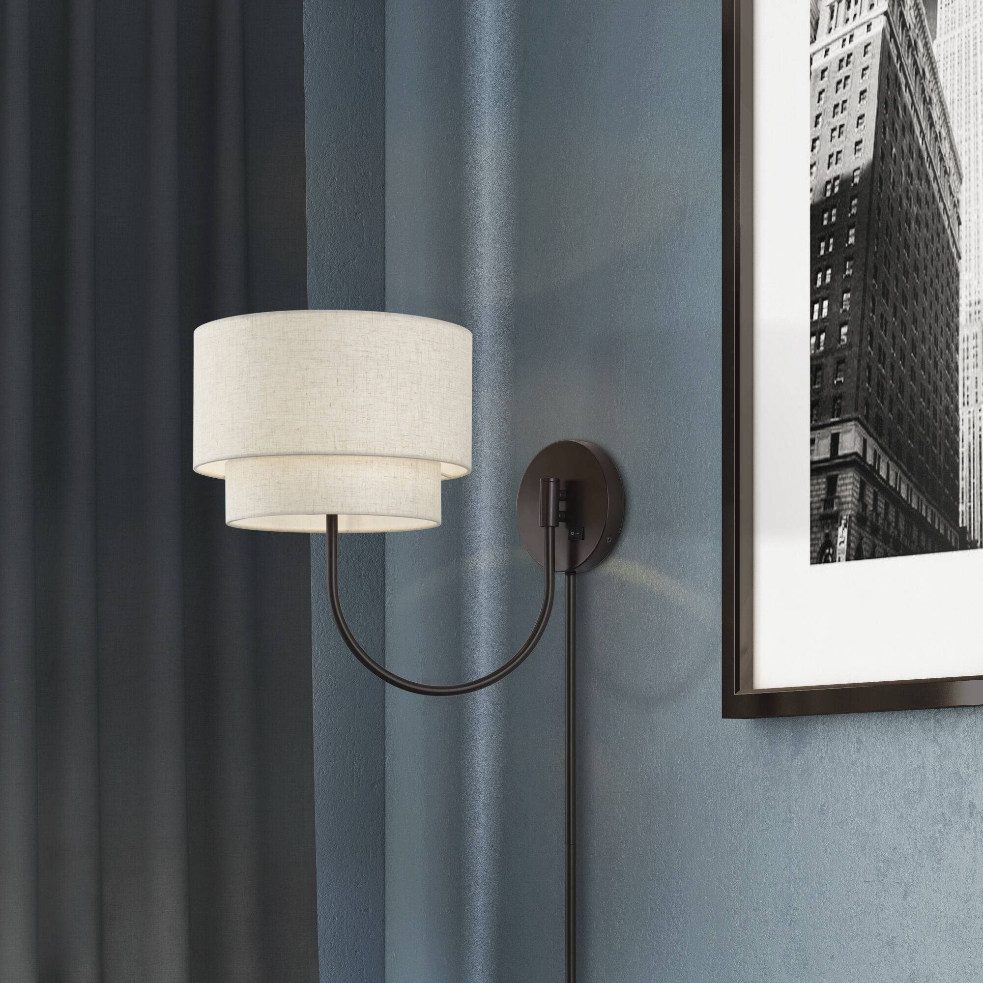 Manorwood 17.5 inch 60.00 watt English Bronze Swing Arm Wall Lamp Wall Light