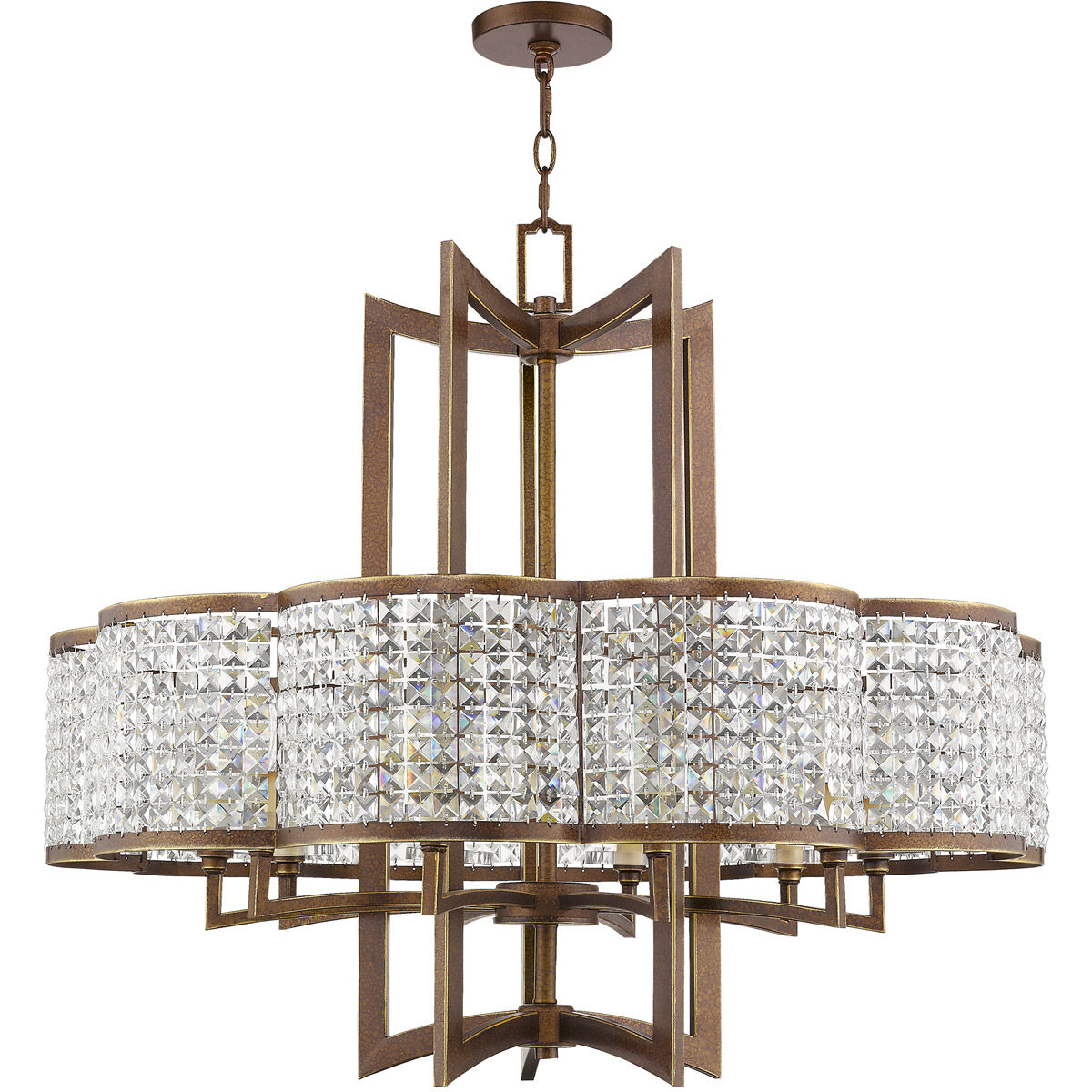 Grammercy 10 Light 34 inch Hand Painted Palacial Bronze Chandelier Ceiling Light