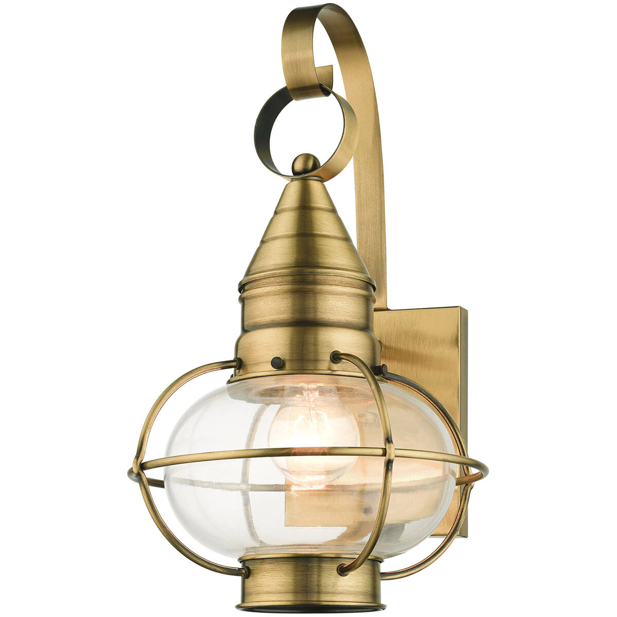 Newburyport 1 Light 14.75 inch Antique Brass Outdoor Wall Lantern