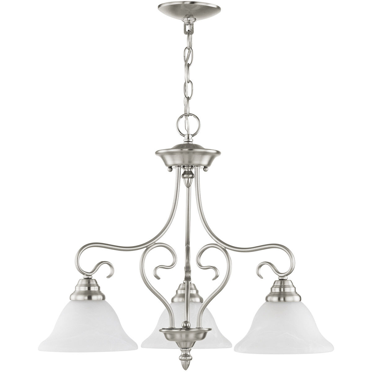Coronado 3 Light 24 inch Brushed Nickel Chandelier Ceiling Light