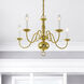Williamsburgh 5 Light 24 inch Polished Brass Chandelier Ceiling Light