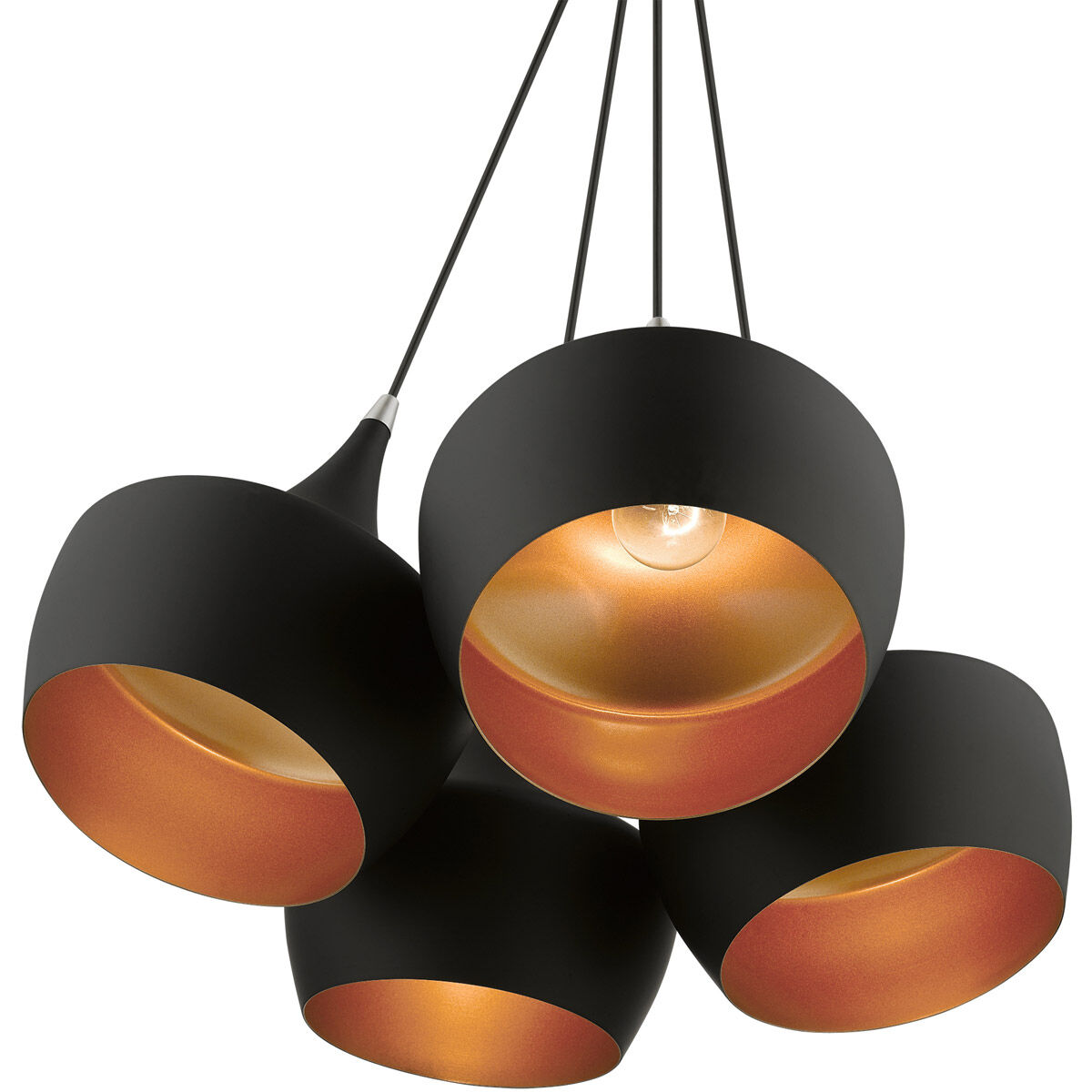 Waldorf 4 Light 23 inch Black Cluster Pendant Ceiling Light