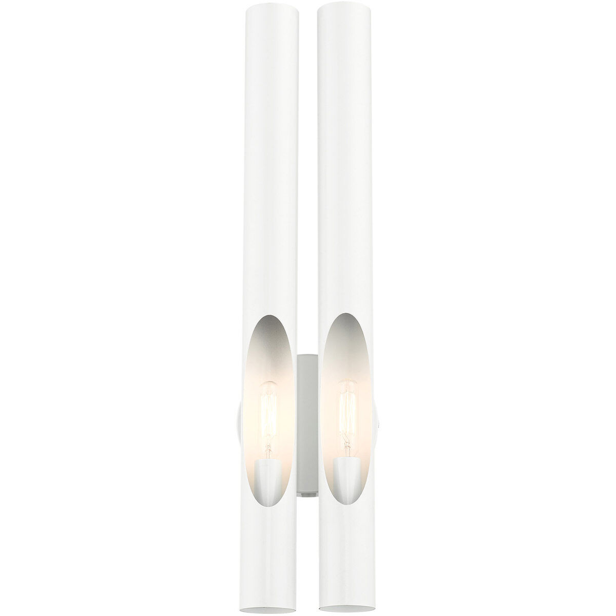 Acra 2 Light 5 inch Shiny White ADA ADA Double Sconce Wall Light