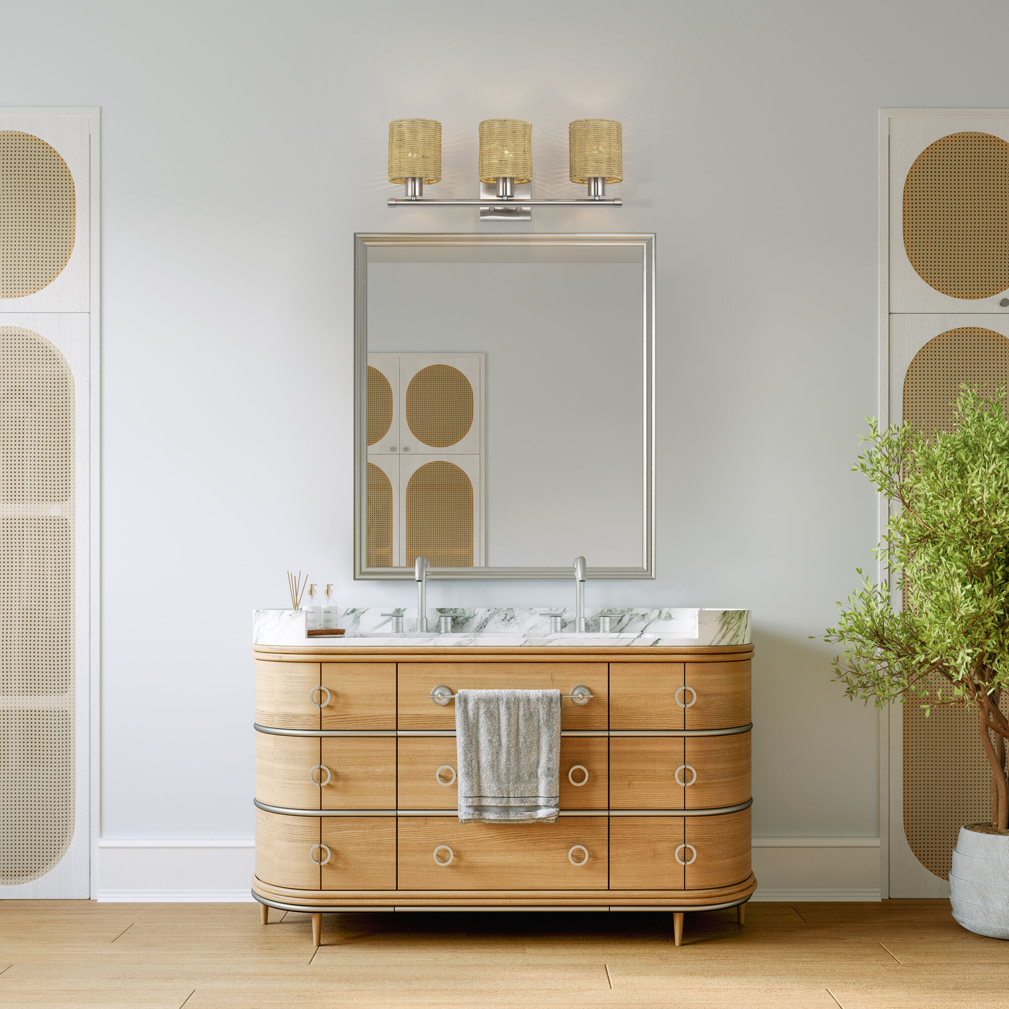 Weavington 3 Light 23.5 inch Brushed Nickel Vanity Wall Sconce Wall Light