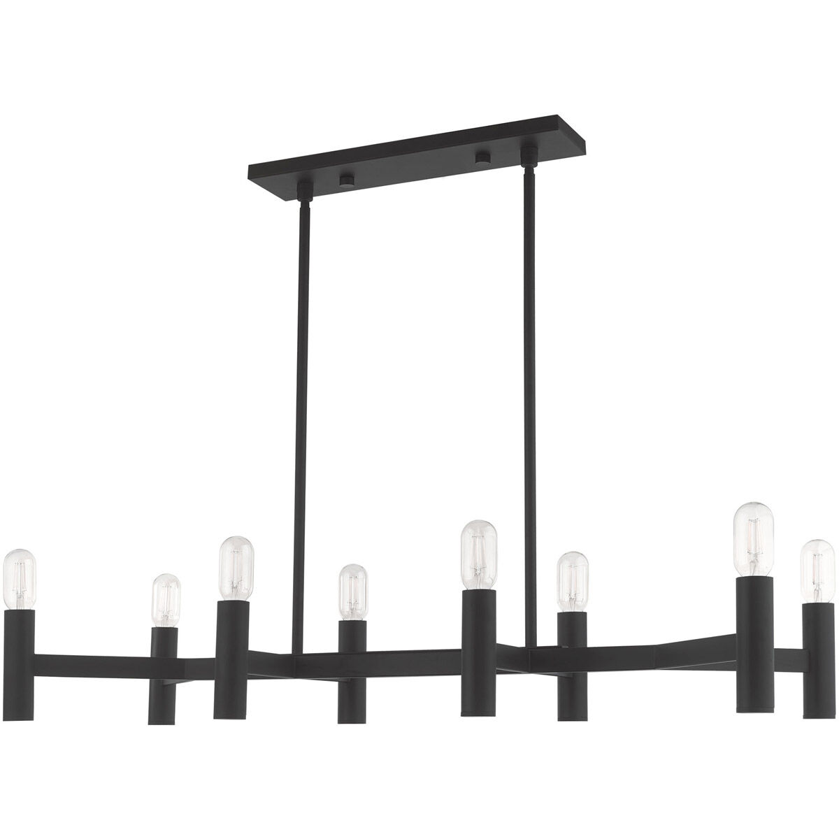 Copenhagen 8 Light 40 inch Black Linear Chandelier Ceiling Light
