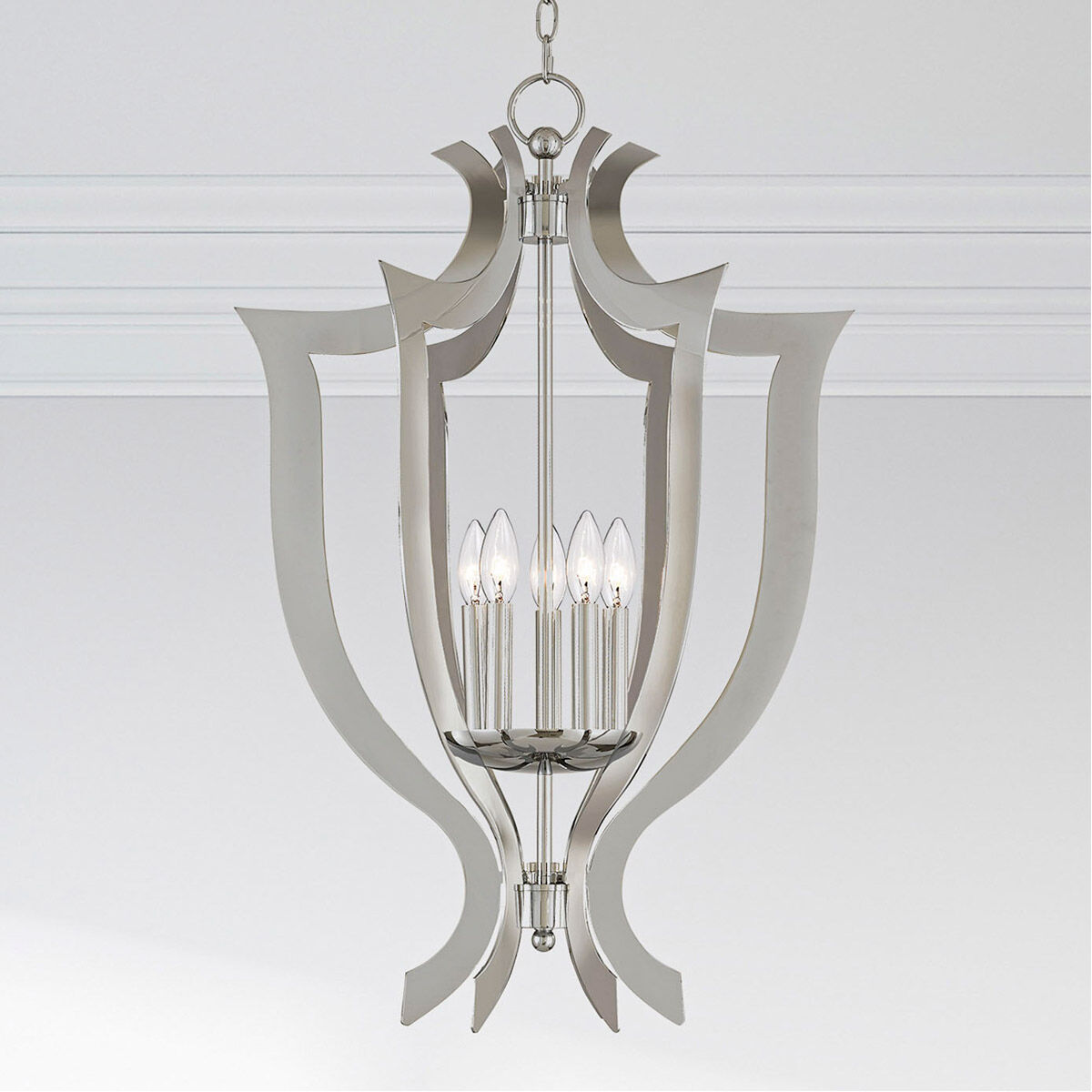 Aldrich 5 Light 21 inch Polished Chrome Lantern Chandelier Ceiling Light