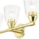 Catania 3 Light 23 inch Polished Brass Vanity Sconce Wall Light
