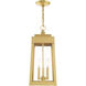 Oslo 3 Light 8 inch Satin Brass Outdoor Pendant Lantern