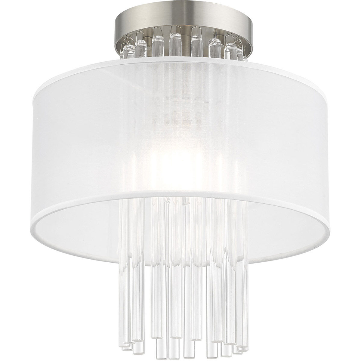 Alexis 1 Light 11 inch Brushed Nickel Semi-Flush Mount Ceiling Light