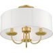 Brookdale 3 Light 16 inch Soft Gold Semi-Flush Mount Ceiling Light