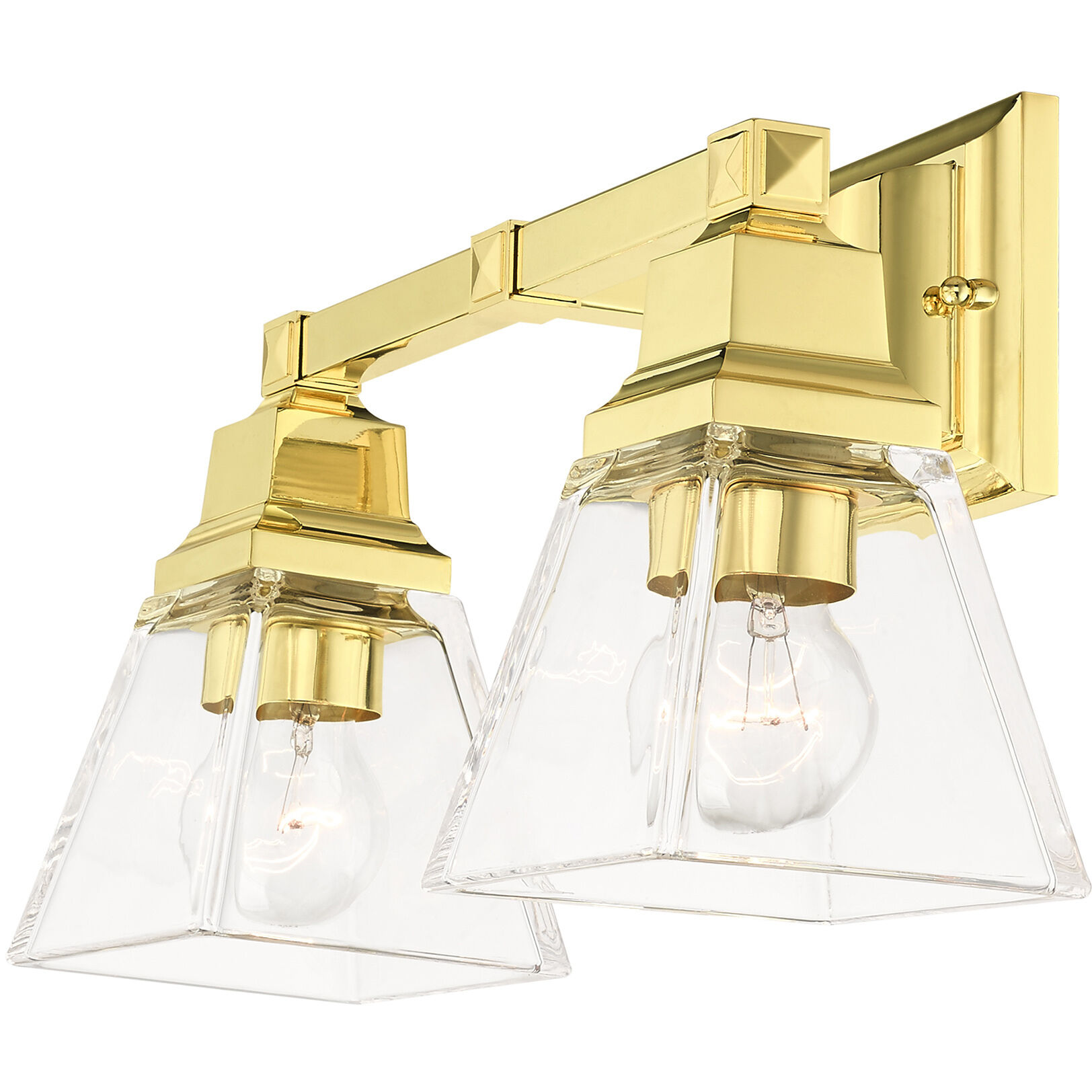 Mission 2 Light 15 inch Polished Brass Vanity Sconce Wall Light