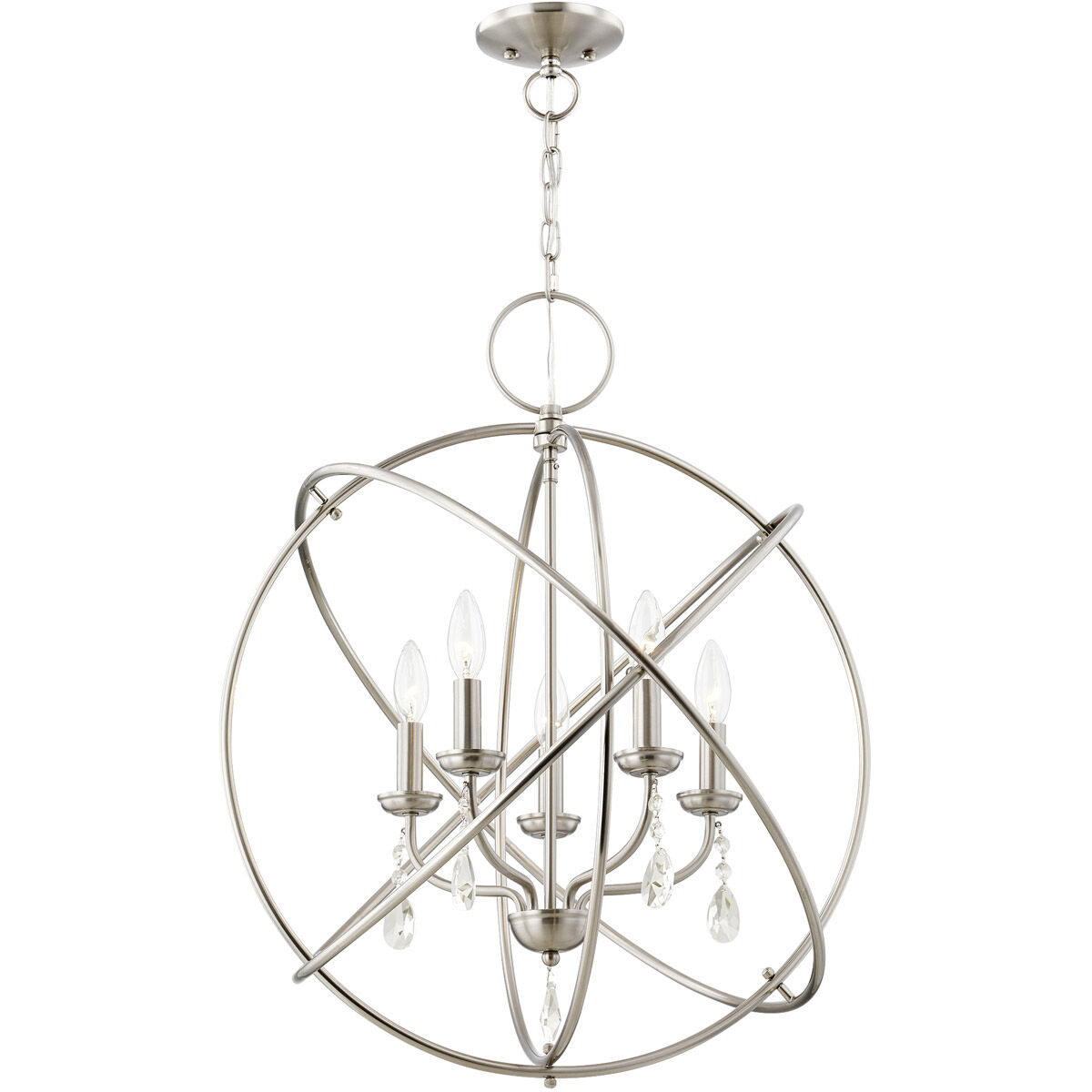 Aria 5 Light 22 inch Brushed Nickel Chandelier Ceiling Light