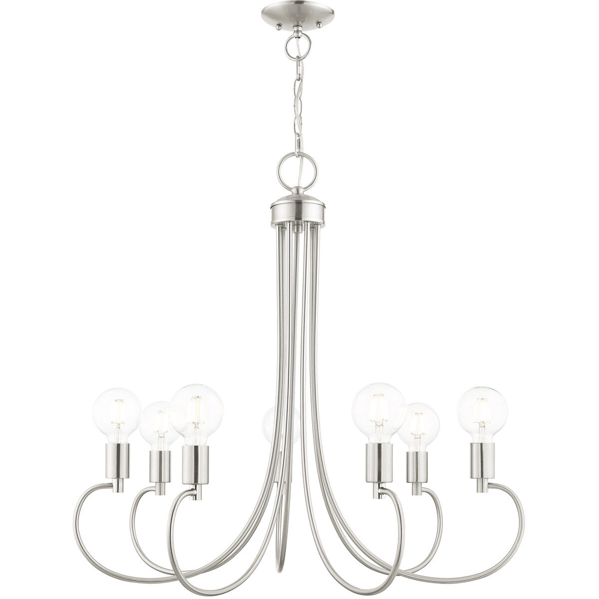 Bari 7 Light 30 inch Brushed Nickel Chandelier Ceiling Light