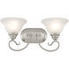 Coronado 2 Light 19 inch Brushed Nickel Bath Vanity Wall Light