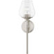 Willow 1 Light 6 inch Brushed Nickel Vanity Sconce Wall Light