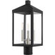 Nyack 3 Light 19.5 inch Black with Brushed Nickel Cluster Medium Outdoor Post Top Lantern
