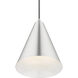 Dulce 1 Light 10 inch Brushed Aluminum with Polished Chrome Accents Pendant Ceiling Light