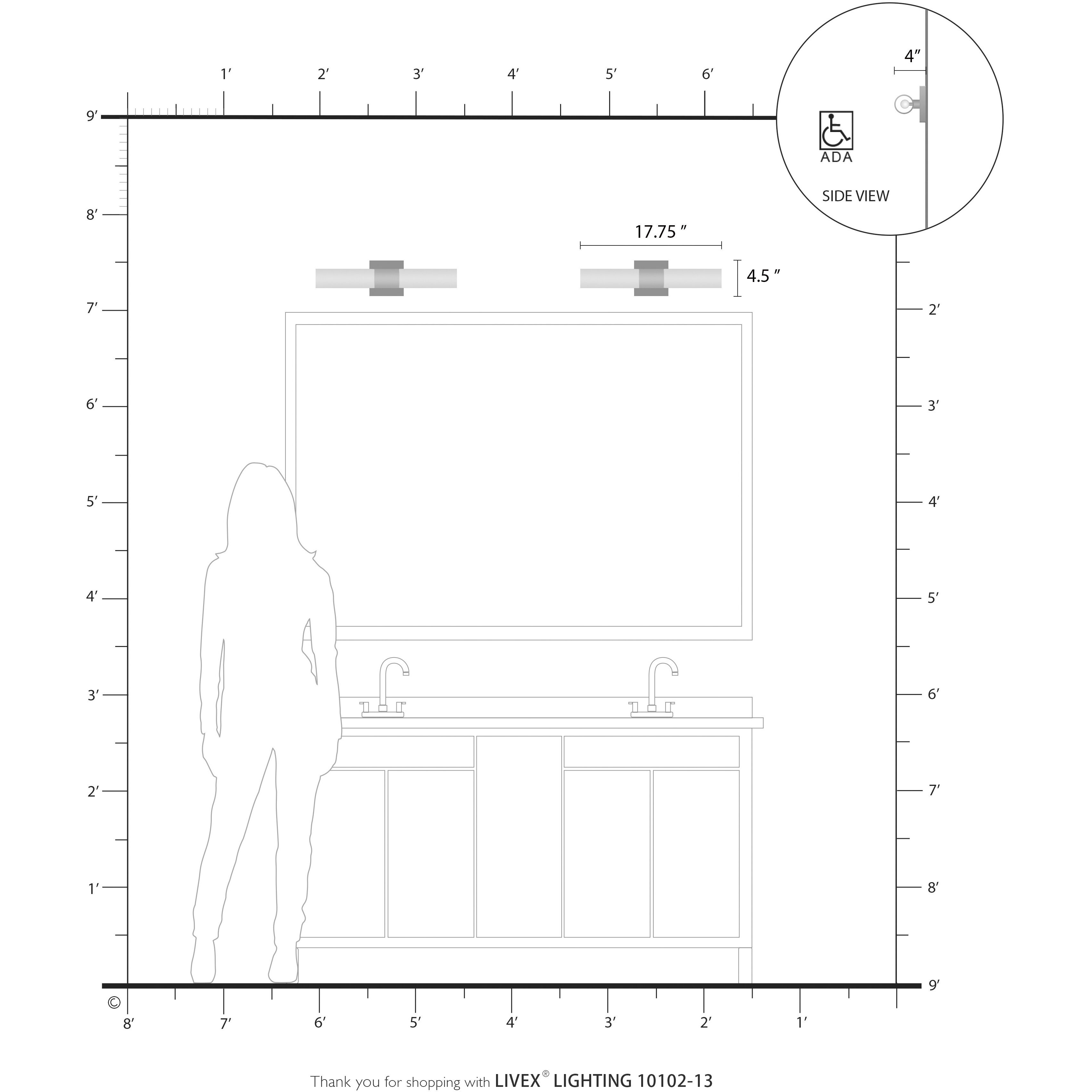 Aero 2 Light 5 inch Textured White with Brushed Nickel Accent ADA ADA Wall Sconce Wall Light
