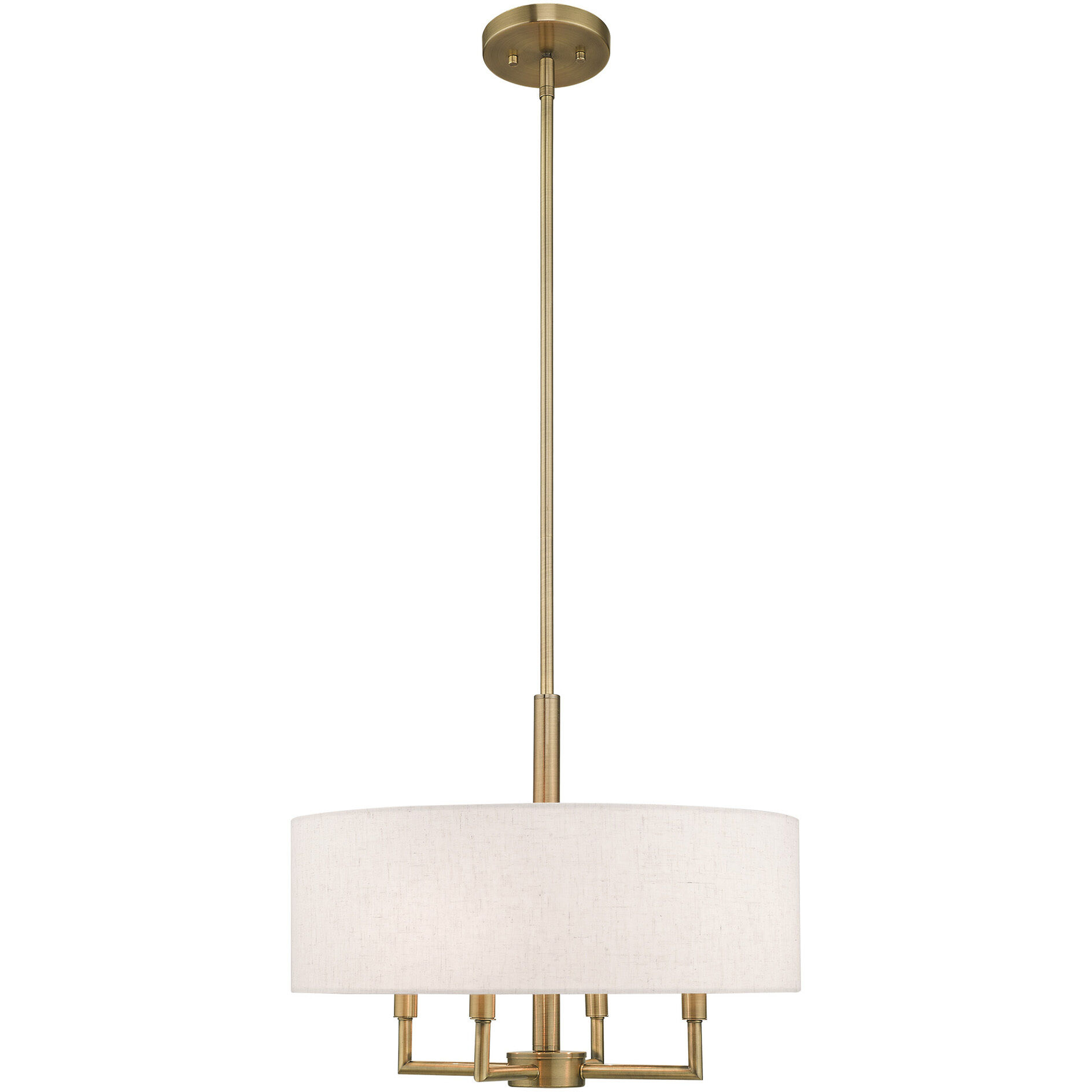 Meridian 4 Light 18 inch Antique Brass Pendant Chandelier Ceiling Light