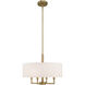 Meridian 4 Light 18 inch Antique Brass Pendant Chandelier Ceiling Light
