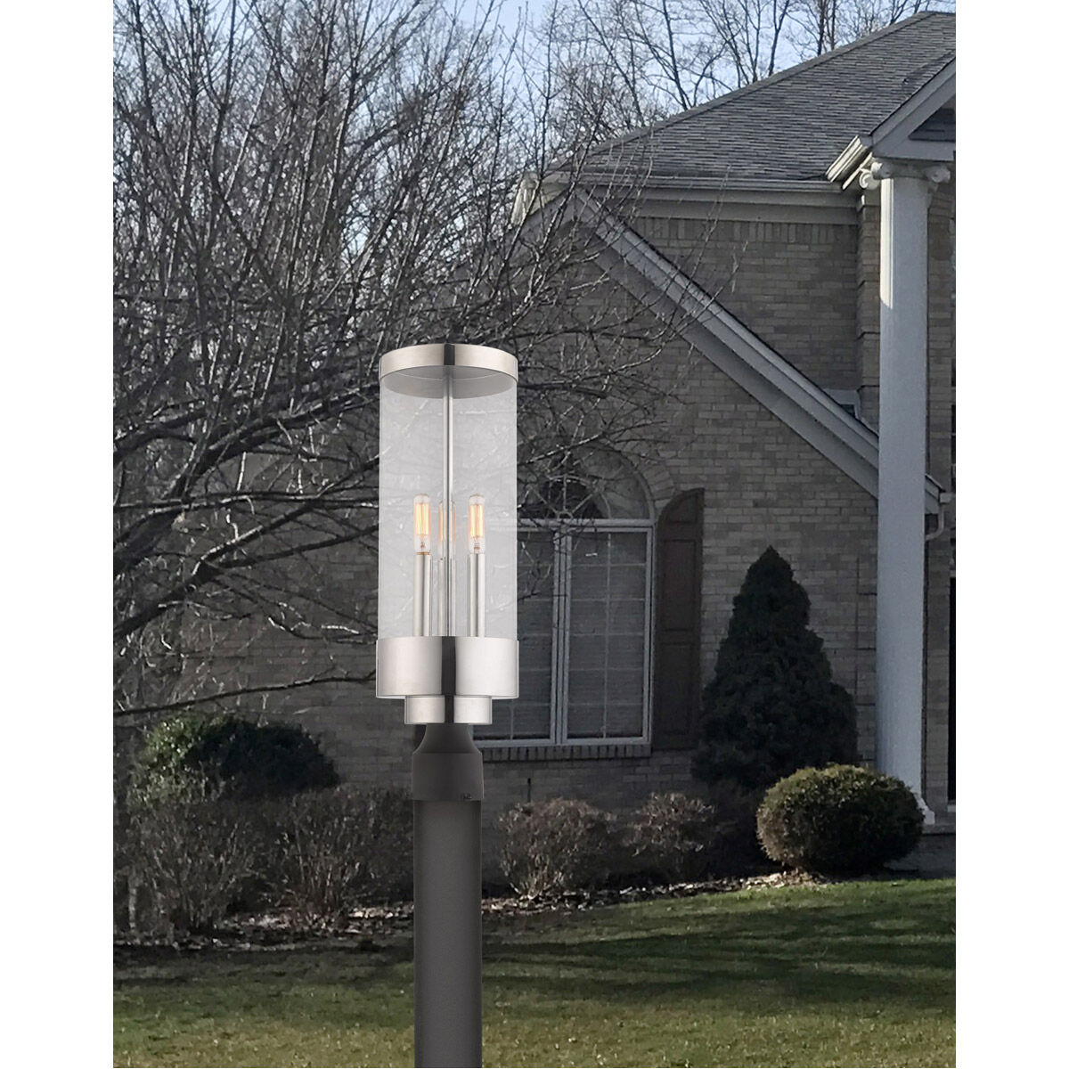 Hillcrest 3 Light 20 inch Polished Chrome Outdoor Post Top Lantern
